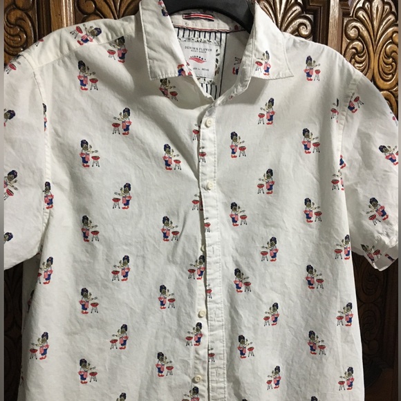 DENIM & FLOWER Mens patriotic Shirt. - Picture 9 of 13